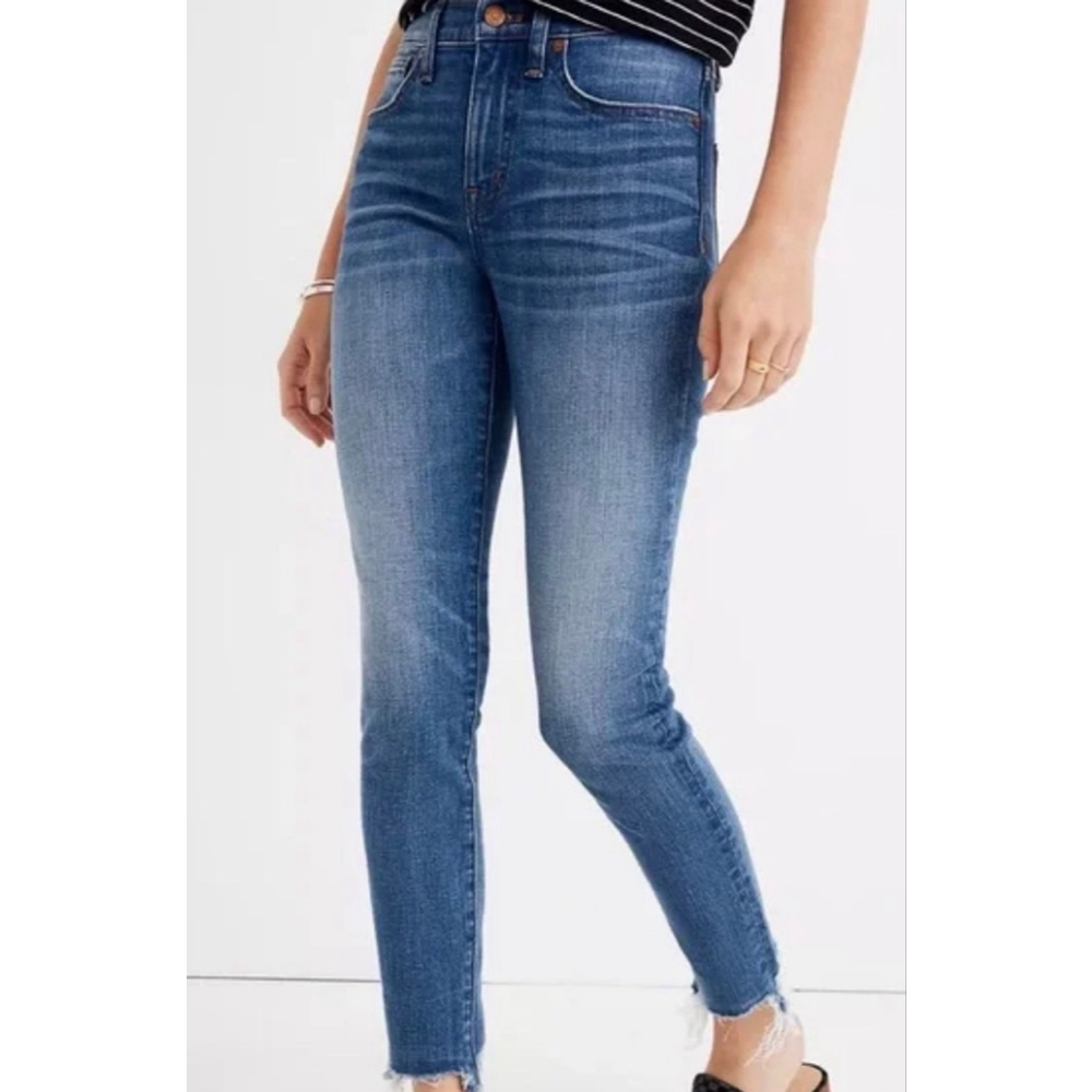 Women's Madewell Blue 10" High-Rise Skinny Ankle distressed Jeans Size 23